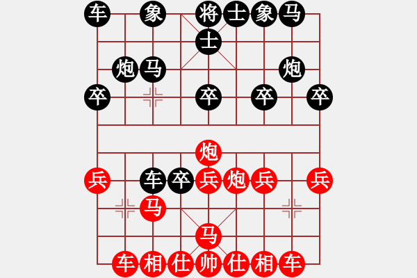 象棋棋譜圖片：無名尊者(4段)-負(fù)-houmao(3段)中炮巡河炮對單提馬橫車 - 步數(shù)：20 