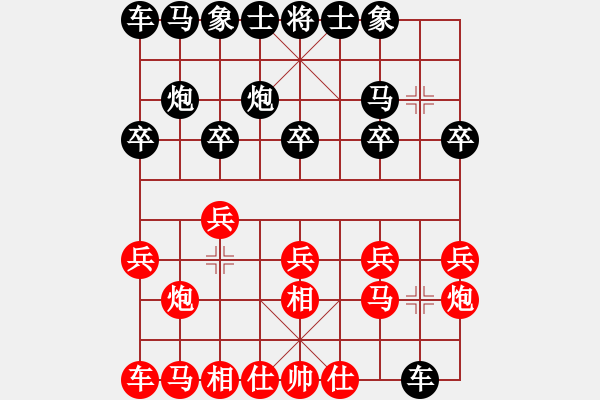 象棋棋谱图片：江苏 张国凤 和 上海 何静 - 步数：10 