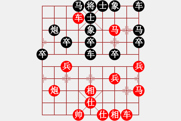 象棋棋譜圖片：葬心紅勝瘋非煙【仕角炮局】 - 步數(shù)：30 