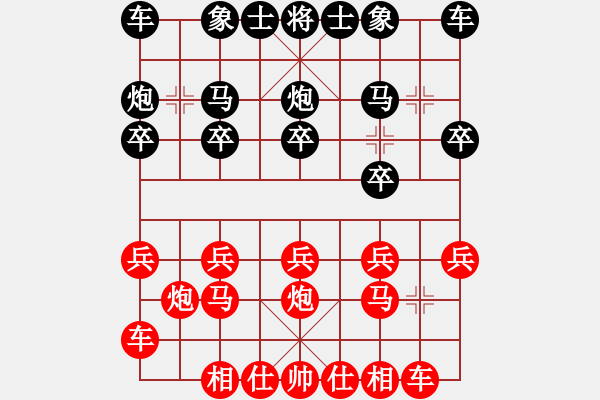 象棋棋譜圖片：愛(ài)棋[紅] Vs (今朝)╲╳[黑] - 步數(shù)：10 