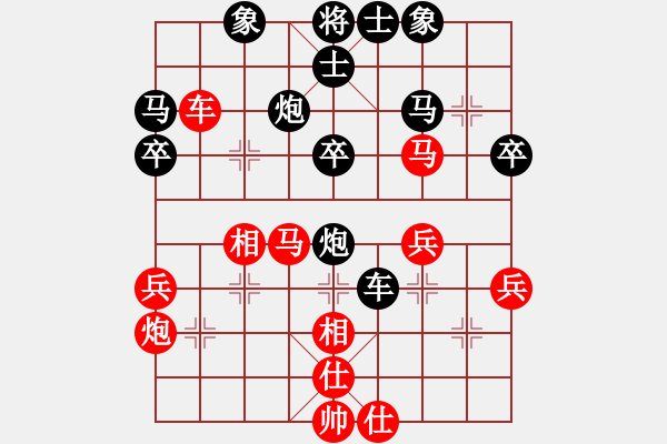 象棋棋譜圖片：耐打┾小雨[紅] -VS- 橫才俊儒[黑] - 步數(shù)：40 