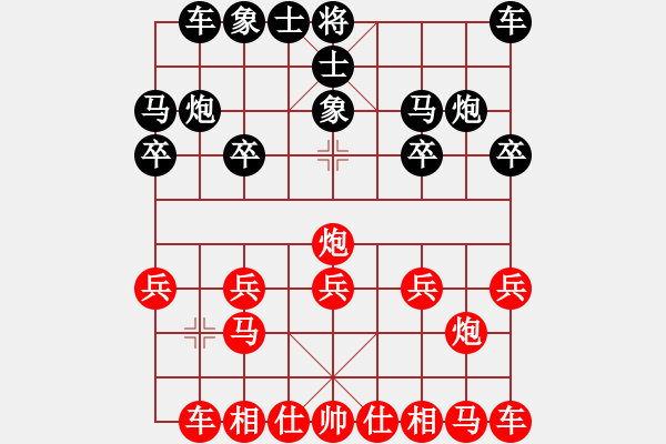 象棋棋譜圖片：1998局 B00-中炮局-旋風(fēng)九專(菜鳥) 紅先負(fù) 旋風(fēng)引擎23層 - 步數(shù)：10 