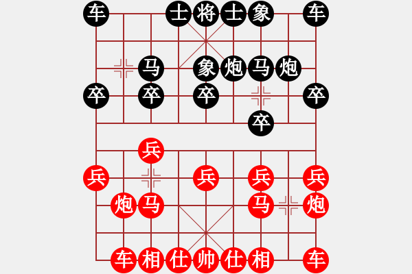 象棋棋譜圖片：C愛秋天雨[紅] -VS- ↗自由飛翔 v[黑] - 步數：10 