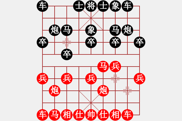 象棋棋譜圖片：分?jǐn)?shù)低的走開(kāi) 負(fù) 海諒 仕角炮對(duì)進(jìn)左馬 - 步數(shù)：10 