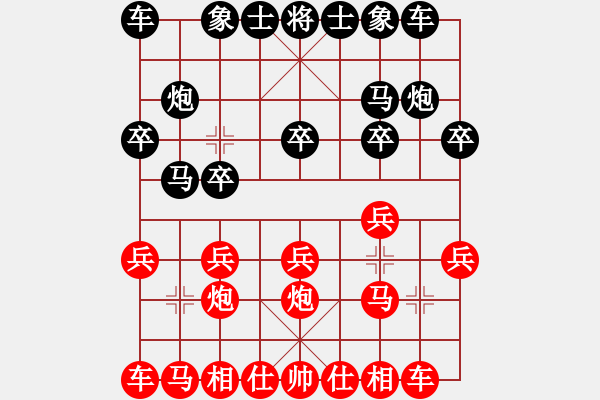 象棋棋譜圖片：中炮三兵 - 步數(shù)：10 