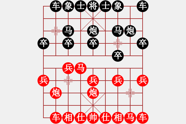 象棋棋譜圖片：‖棋家軍‖皎月[2739506104] -VS- 三少爺?shù)膭1549354081]業(yè)余四級 - 步數(shù)：10 