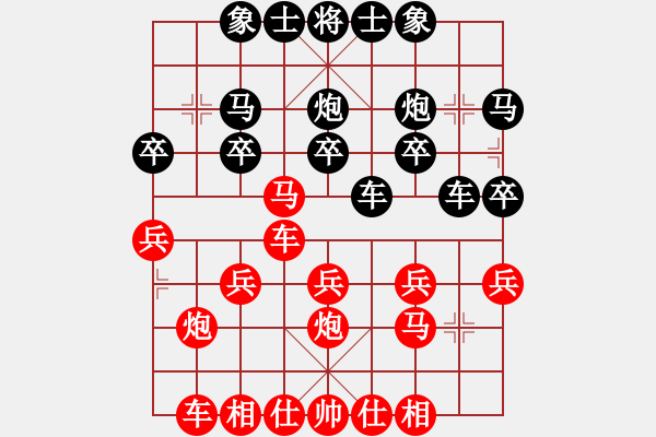 象棋棋譜圖片：橫才俊儒[292832991] -VS- 徽商行天下[2532350175] - 步數(shù)：20 