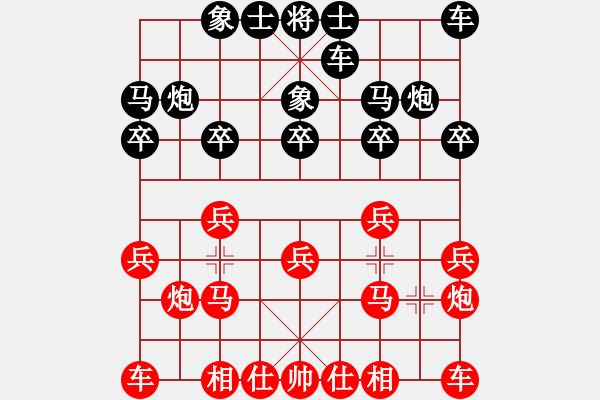 象棋棋譜圖片：軍營毛驢車測評：軍營毛驢車先勝白開水 兩頭蛇對進馬 - 步數(shù)：10 