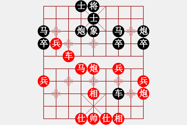 象棋棋譜圖片：軍營毛驢車測評：軍營毛驢車先勝白開水 兩頭蛇對進馬 - 步數(shù)：40 