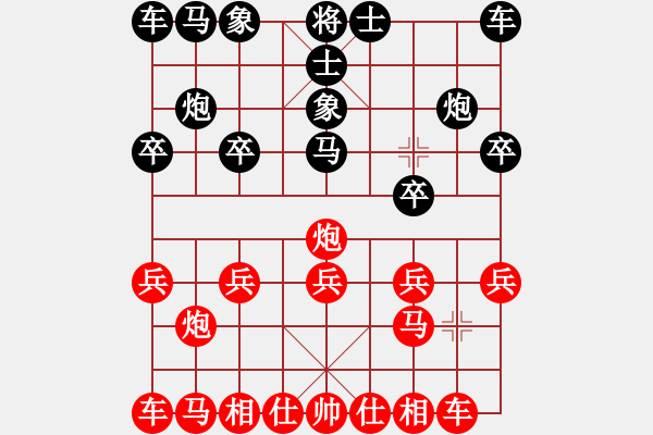 象棋棋譜圖片：熱血盟☆賴?yán)鑋紅] -VS- 米奇魚(yú)魚(yú)[黑] - 步數(shù)：10 