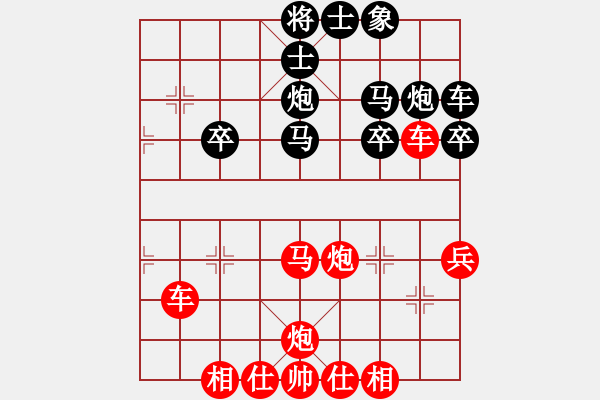 象棋棋譜圖片：得車送馬 鬼使神差：偏鋒炮王[紅] -VS- 灑家灑家后[黑] - 步數(shù)：40 