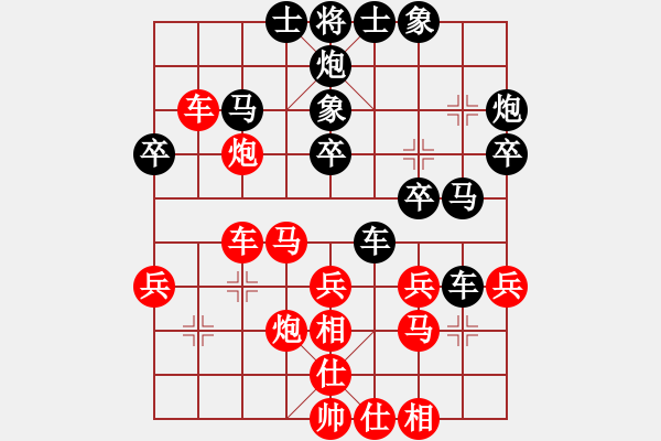 象棋棋譜圖片：游水咸魚(至尊)-負(fù)-刀鋒戰(zhàn)士(天帝)過宮炮對(duì)進(jìn)左馬 - 步數(shù)：30 