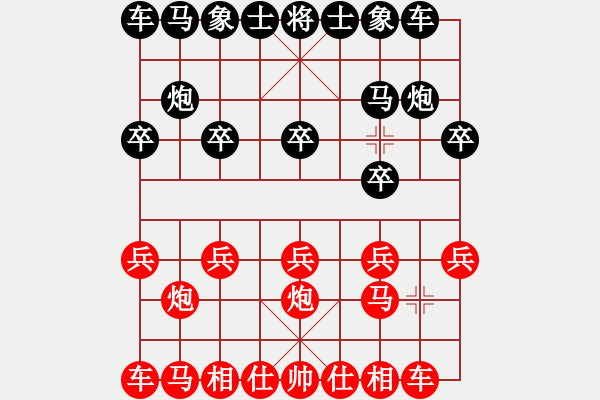 象棋棋譜圖片：棄馬局之炮沉底 - 步數(shù)：10 