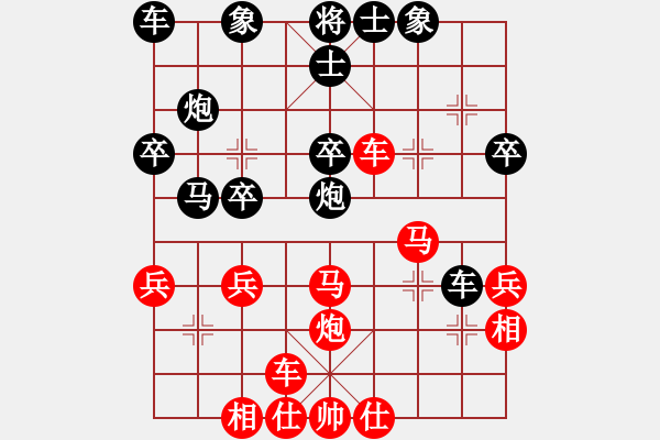 象棋棋譜圖片：夢(mèng)從此逝(9段)-勝-佳佳測(cè)試員(9段) 中炮過河車七路馬對(duì)屏風(fēng)馬兩頭蛇 紅左橫車 - 步數(shù)：30 