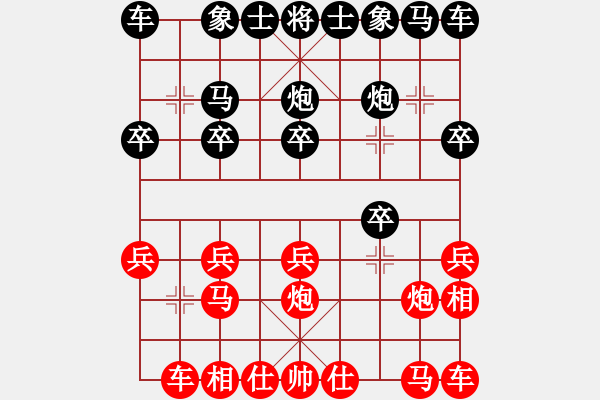 象棋棋譜圖片：一山高紅負(fù)葬心【仙人指路轉(zhuǎn)左中炮對卒底炮轉(zhuǎn)順炮】 - 步數(shù)：10 