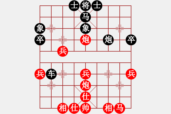 象棋棋譜圖片：中炮巡河車對(duì)屏風(fēng)馬進(jìn)3卒 （紅車七平三）  菜鳥一號(hào)(7段)-和-神舟戰(zhàn)斧(7段) - 步數(shù)：40 