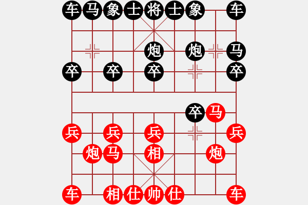 象棋棋譜圖片：俟名紅負(fù)葬心【仙人指路飛相對(duì)卒底炮】 - 步數(shù)：10 