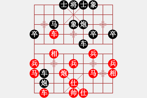 象棋棋譜圖片：JHG中炮進(jìn)三兵邊馬橫車左肋對(duì)屏風(fēng)馬挺3卒右象左炮過河 - 步數(shù)：42 