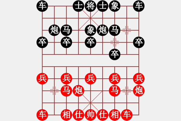 象棋棋譜圖片：肖老[hei] -VS- 軍旗王子[hong] - 步數(shù)：10 