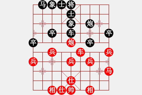 象棋棋譜圖片：初學(xué)者之一(7段)-勝-只會(huì)撿漏贏(yíng)(2段) - 步數(shù)：40 