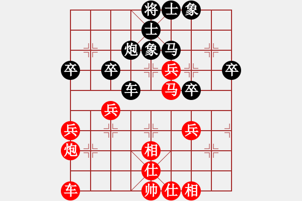 象棋棋譜圖片：楊梅(6段)-和-飛刀小宋(3段) - 步數(shù)：40 