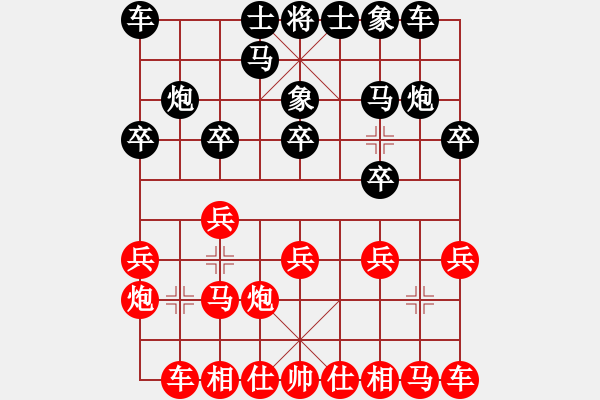 象棋棋譜圖片：新蕾(9星)-勝-奕天下棋手(北斗)算度極深的棄子 黑應(yīng)法似乎該提橫車 - 步數(shù)：10 