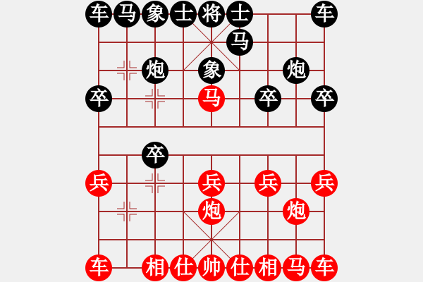 象棋棋譜圖片：聯(lián)眾王子[紅] -VS-行者必達(dá) [黑] - 步數(shù)：10 