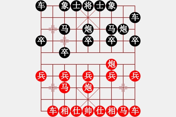 象棋棋譜圖片：43局 A04- 巡河炮局-小蟲引擎23層 (先勝) BugChess19-04-09 x64 N - 步數(shù)：10 