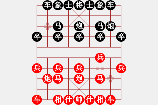 象棋棋譜圖片：D55 中炮雙直車對(duì)后補(bǔ)列炮 - 步數(shù)：10 