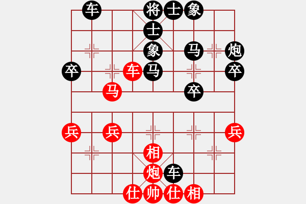 象棋棋譜圖片：雨林1號(hào)[紅] -VS- bbboy002[黑] - 步數(shù)：40 