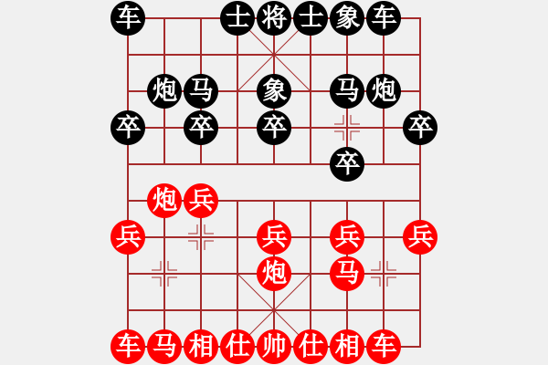 象棋棋谱图片：陈孝坤     先和 尚威       - 步数：10 