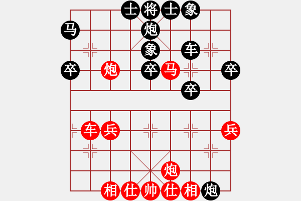 象棋棋譜圖片：過宮炮對(duì)黑7路卒右中炮（基本格式） - 步數(shù)：40 