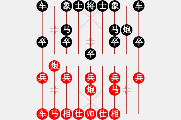 象棋棋譜圖片：先手：順炮對列手炮2 - 步數(shù)：10 