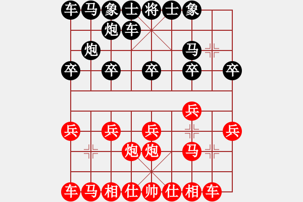 象棋棋譜圖片：昆侖 勝 業(yè)八二 B06 中炮對龜背炮 - 步數(shù)：10 