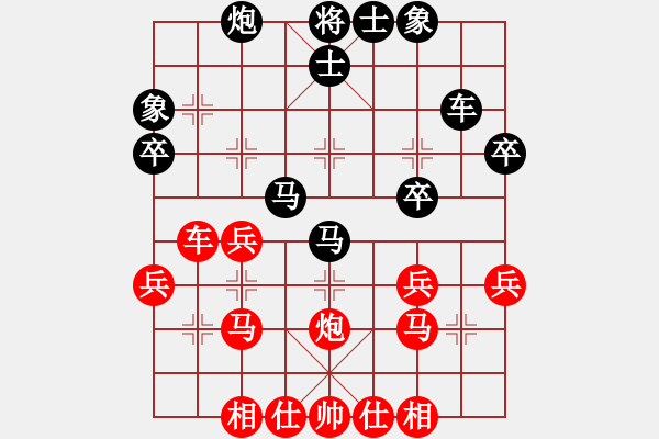 象棋棋譜圖片：過宮炮對過宮炮局 鐵血亮劍(9段)-負-綏化人口少(1段) - 步數(shù)：40 