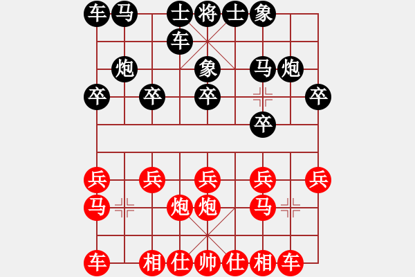 象棋棋譜圖片：1020局 B00- 中炮局-BugChess Plus 19-07-08 x64(業(yè)余) (先負(fù) - 步數(shù)：10 