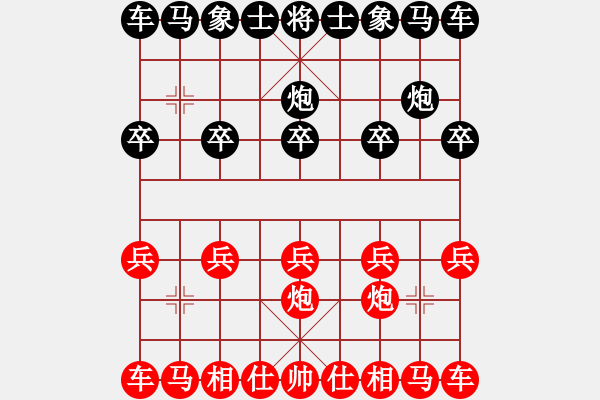 象棋棋譜圖片：三七路炮布局（基本格式） - 步數(shù)：3 