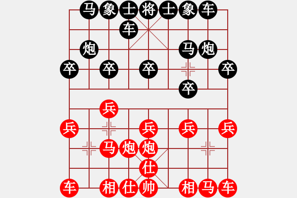 象棋棋谱图片：男子团体1 (2)沈毅豪先和黄竹风 - 步数：10 
