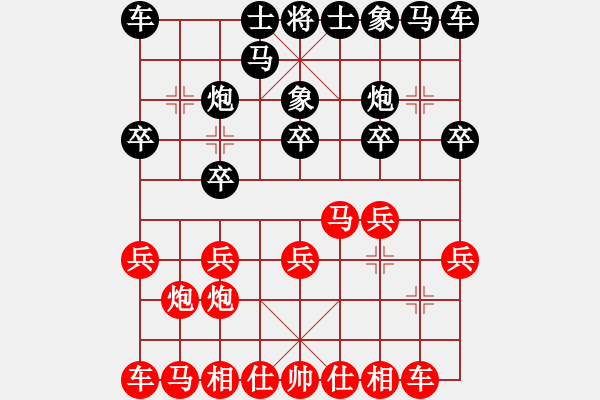 象棋棋譜圖片：金鉤炮：多車失勢 攻守兩難 - 步數(shù)：10 