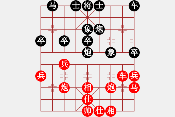 象棋棋譜圖片：在花園我和小王下的一盤(pán)棋 - 步數(shù)：30 