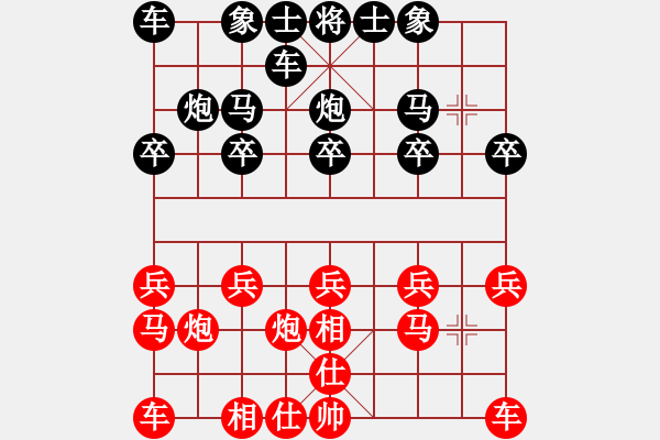 象棋棋谱图片：中国人[646328635] -VS- 横才俊儒[292832991] - 步数：10 