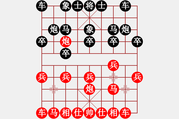 象棋棋譜圖片：五八炮3兵體系-紅正馬-壓馬與不壓馬兩種陣型 - 步數(shù)：11 