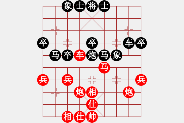 象棋棋譜圖片：起馬對(duì)挺卒黑跳右馬（旋風(fēng)12層先勝巫師專(zhuān)業(yè)級(jí)） - 步數(shù)：40 