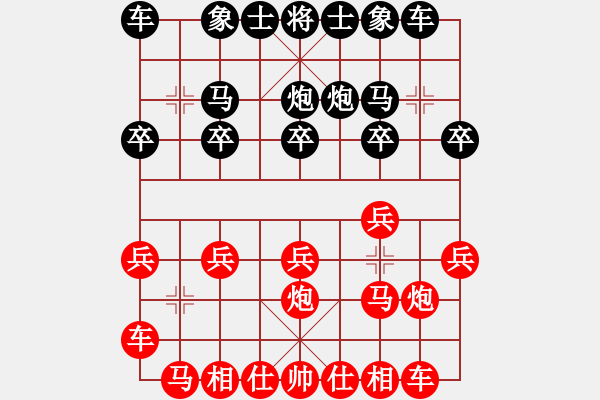 象棋棋譜圖片：起馬局順手五六炮 - 步數(shù)：10 