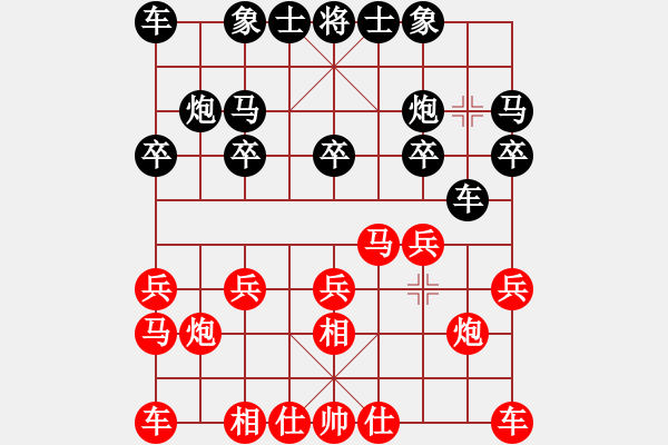 象棋棋譜圖片：aa[紅] -VS-行者必達(dá) [黑] - 步數(shù)：10 