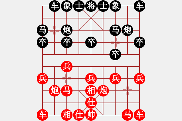 象棋棋譜圖片：282局 A01- 上仕局-小蟲引擎23層 (先負(fù)) BugChess19-04-09 x64 N - 步數(shù)：10 