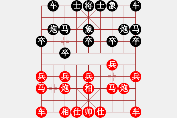 象棋棋谱图片：男子组：五10 黑龙江刘俊达先和辽宁钟少鸿.XQF - 步数：10 