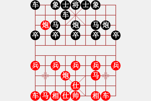 象棋棋譜圖片：大漠黑VS貓貓紅過宮炮對橫車 - 步數(shù)：10 