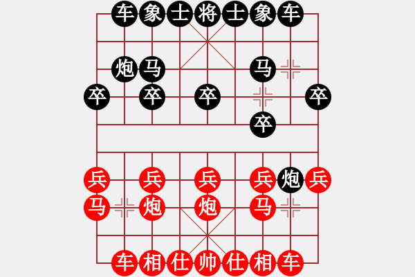 象棋棋譜圖片：五七炮不挺兵對屏風(fēng)馬挺7卒(左炮封車) - 步數(shù)：12 