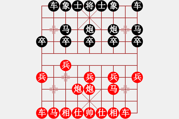 象棋棋谱图片：bbboy02[红] -VS- minghaozhu80[黑] - 步数：10 